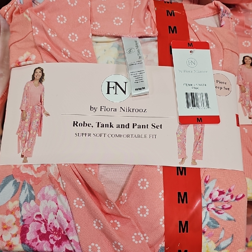 Flora Nikrooz Coral Floral Robe Set